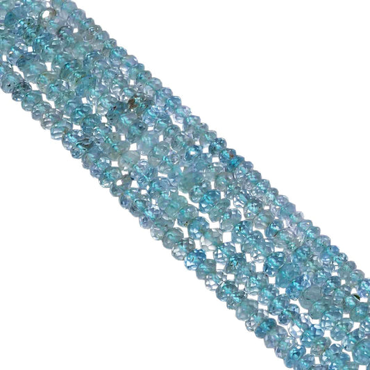 Aquamarine 4mm Fine Faceted Roundel Beads Strand, Aquamarine Faceted Roundel Beads, Aqumarine