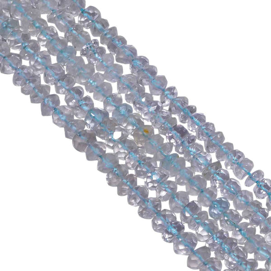 Dyed Blue Topaz 5mm Faceted Roundel Beads Strand, Blue Topaz Dyed, Blue Topaz Dyed, Blue Topaz Roundel Beads