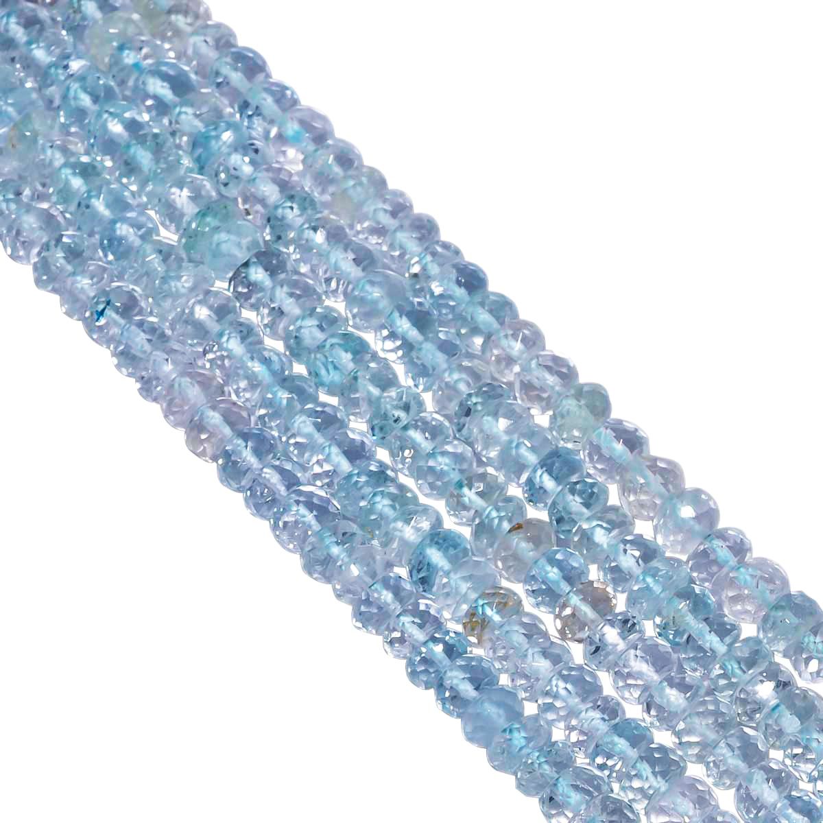 Aquamarine 5.5mm Faceted Roundel Beads Strand, Aqumarine Stone Beads, Aquamarine Faceted Roundel Beads, Aquamarine