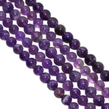 African Amethyst 7-7.5mm Smooth Round Ball Beads Strand, Dark Amethyst Plain Round Ball Beads, Amethyst Ball Beads