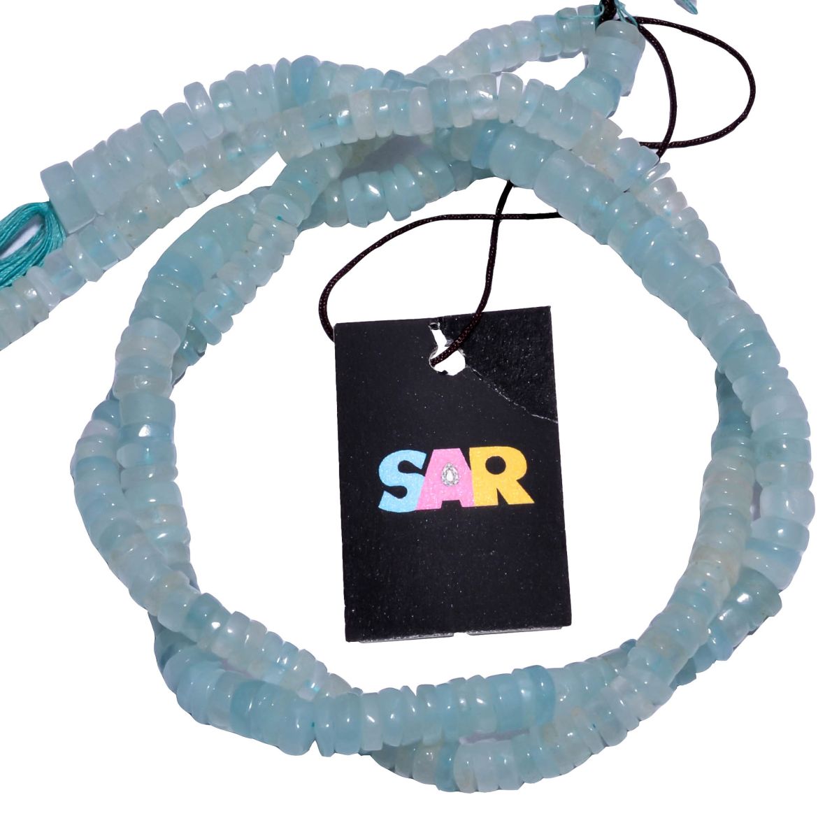 Aquamarine 6.5-7mm Smooth Wheel Beads Strand, Aquamarine Plain Wheel Beads, Aquamarine Wheel Shape Stone In Strand