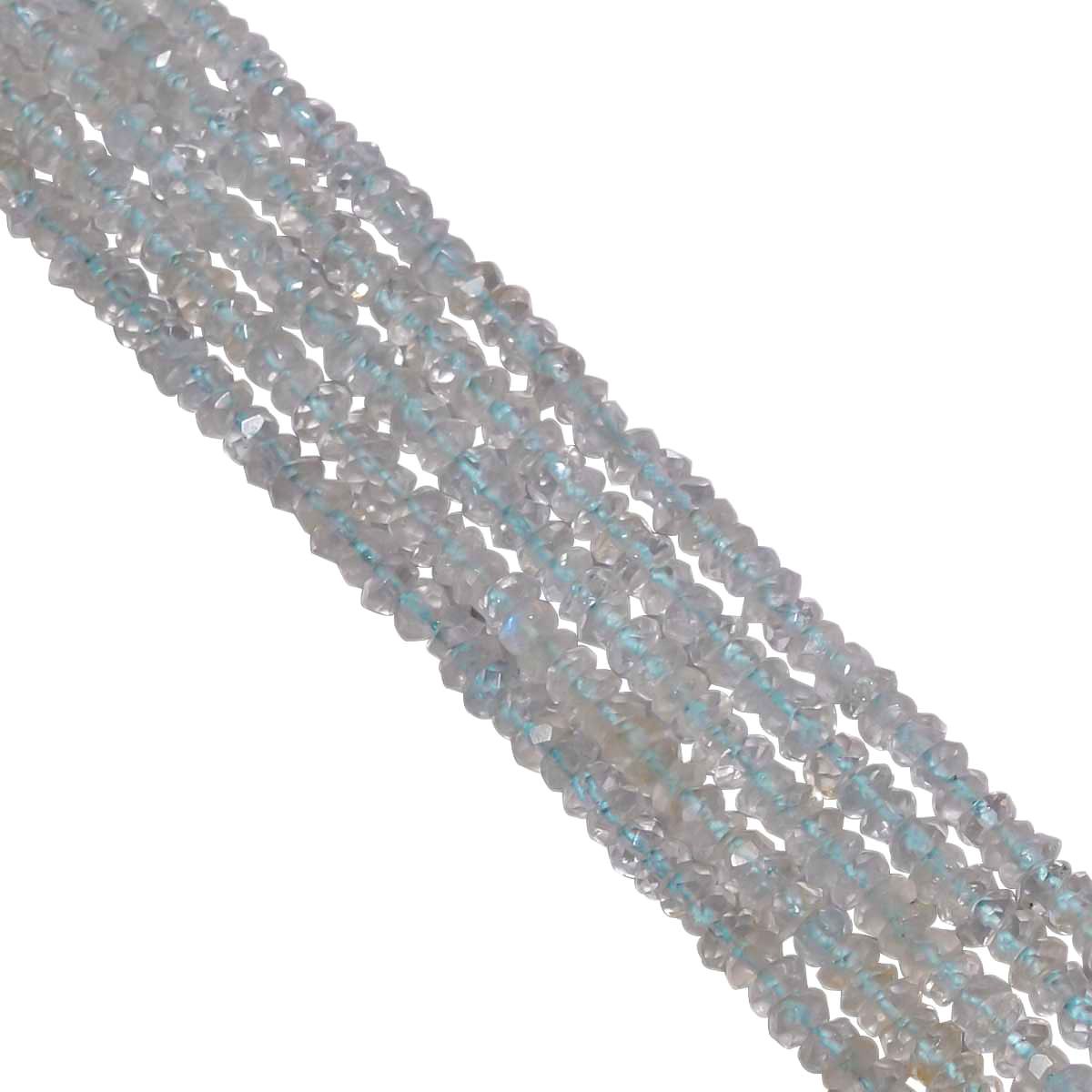 Dyed Blue Topaz 3.5mm-4mm Faceted Roundel Beads Strand, Dyed Blue Topaz Faceted Roundel Beads,