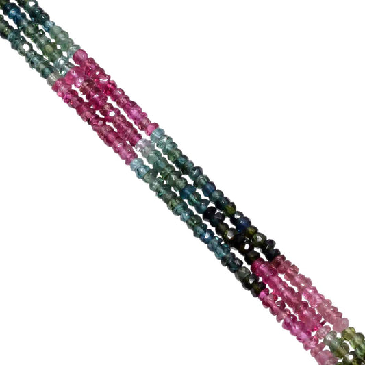 Tourmaline Stone-AAA Quality Multi Color Roundel Shape Beads, 2.5mm