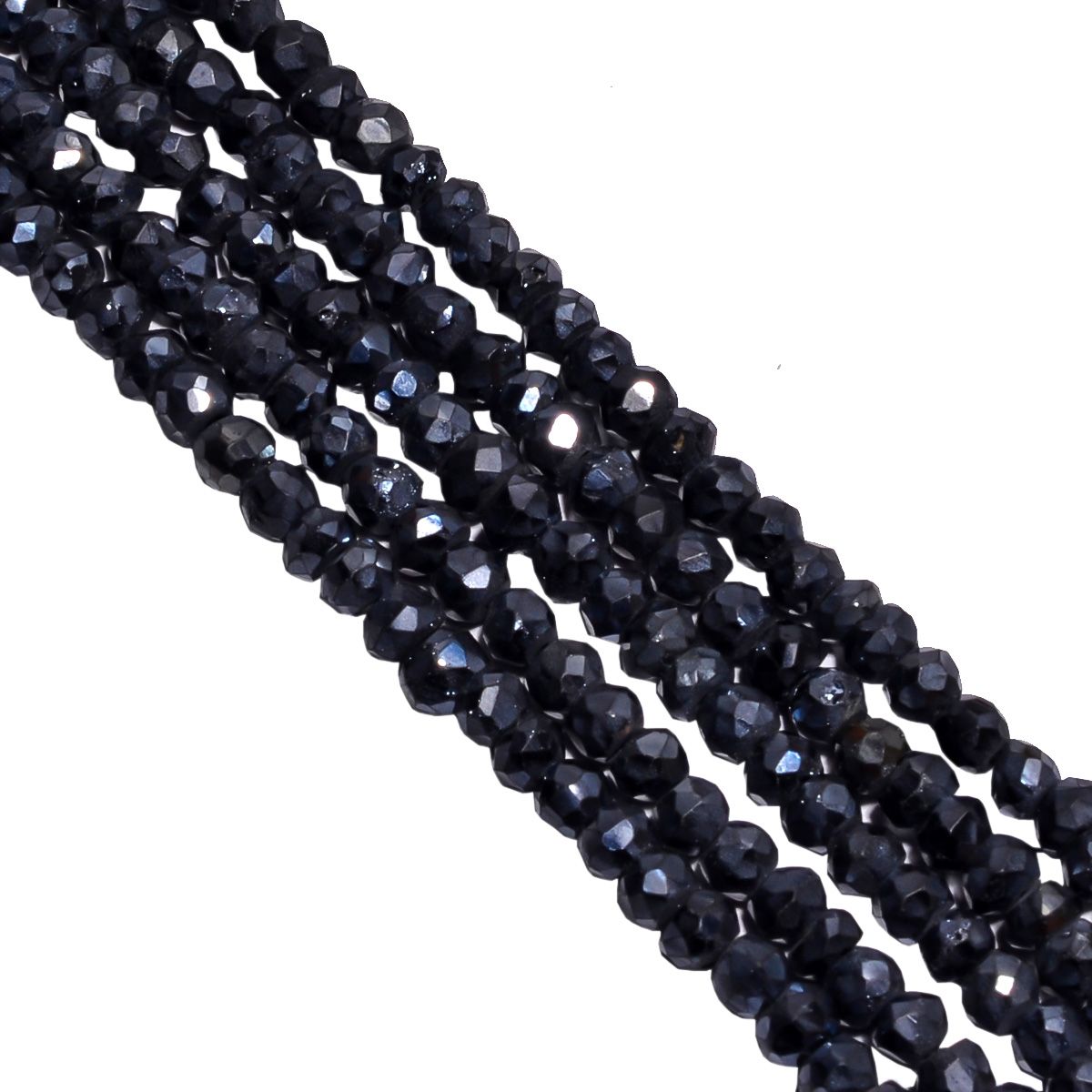 Pyrite Stone Fine Faceted Coated Beads in Roundel Shape (4mm)