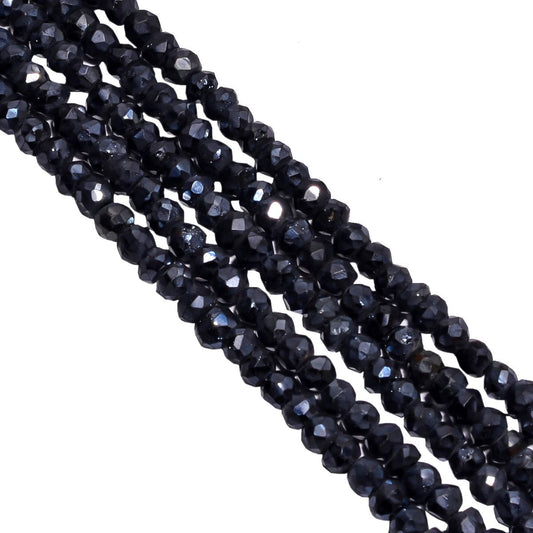 Pyrite Stone Fine Faceted Coated Beads in Roundel Shape (4mm)