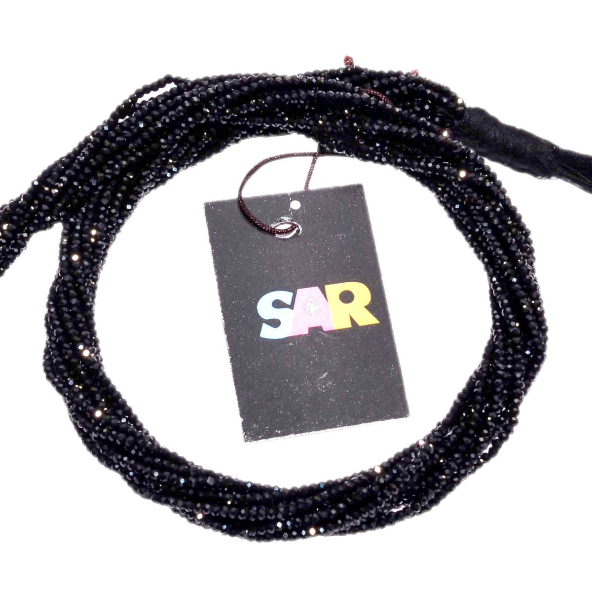 Black Spinel Micro Fine Faceted Beads, Size 2mm in Roundel Shape