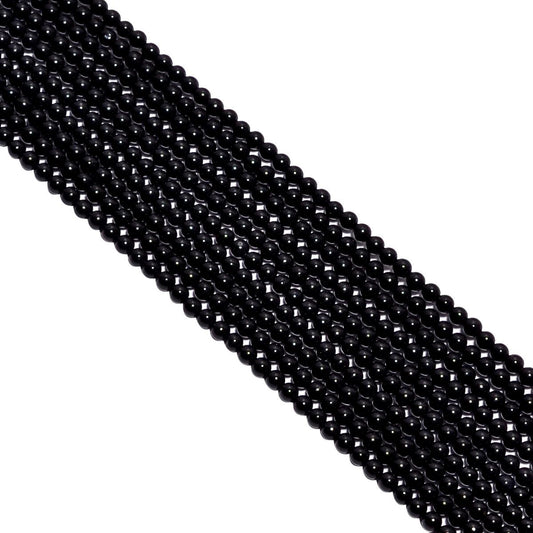Black onyx 2 mm Smooth Stone Beads -Round Ball Shape