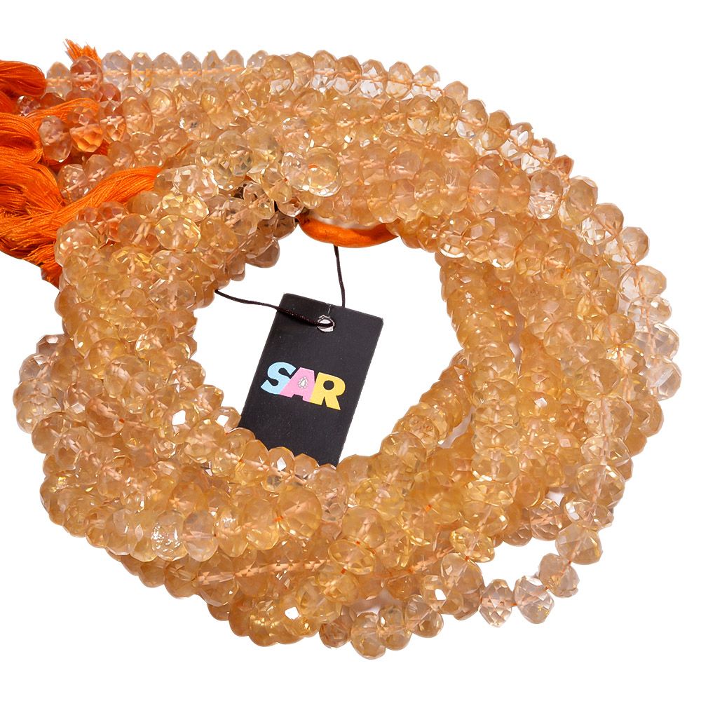 Citrine Faceted Stone Beads Rounde Shape,( 10-12mm Size)