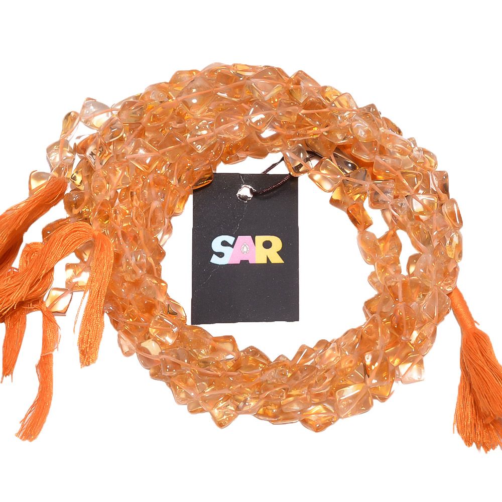 Citrine Plain Beaded Beads  6x5-11x9mm (Rectangle Shape)