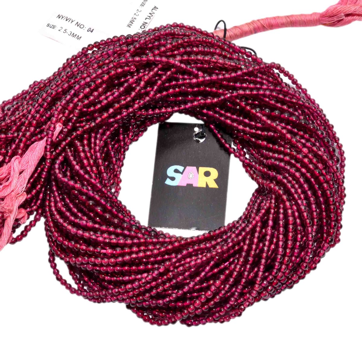 Garnet Round Ball Shape- 3-3.5mm Smooth Stone Beads