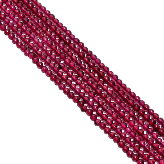 Garnet Round Ball Shape- 3-3.5mm Smooth Stone Beads