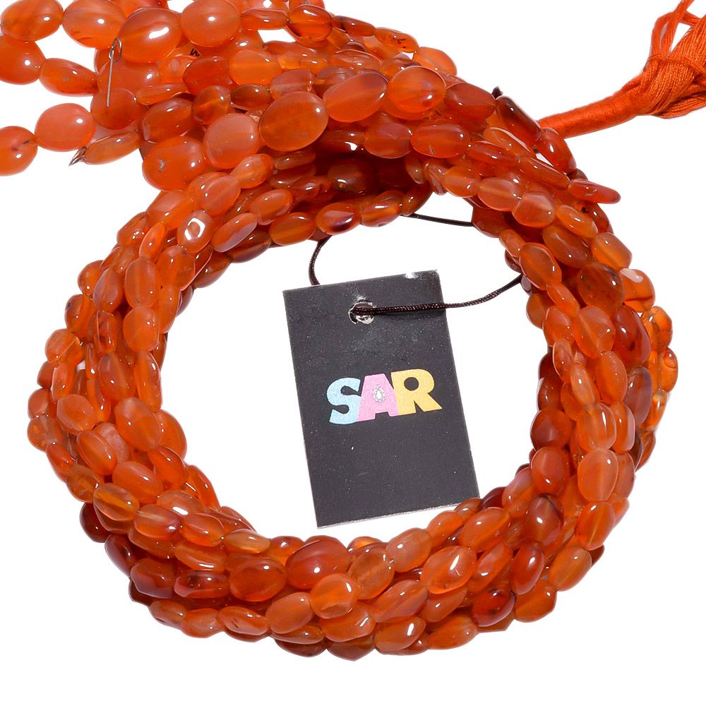 Carnelian 10x7-7x5mm Faceted Oval Beads Strand, Carnelian Oval Beads, Carnelian Faceted Beads Strand