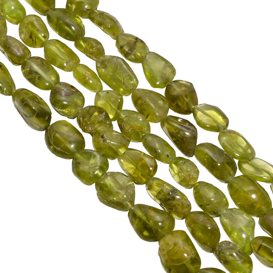 Peridot 8x7-14x8mm Smooth Nugget Beads Strand, Peridot Smooth Nugget Beads, Peridot Plain Nugget Beads Strand