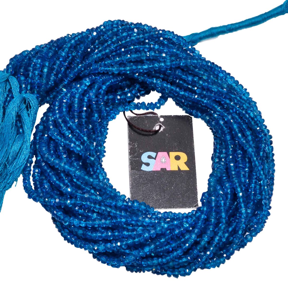 Apatite 3.2-3.5mm Faceted Roundel Beads Strand, Apatite Faceted Roundel Beads, Apatite Stone Beads