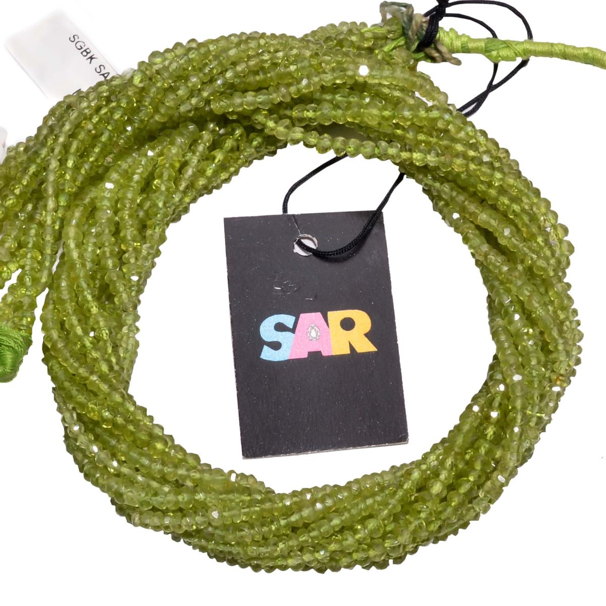 Peridot Faceted Beads Strand, Roundel Shape (3-4mm)