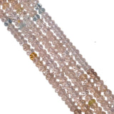 Multi Aquamarine Faceted Roundel Beads with A Quality in 4.5-5mm