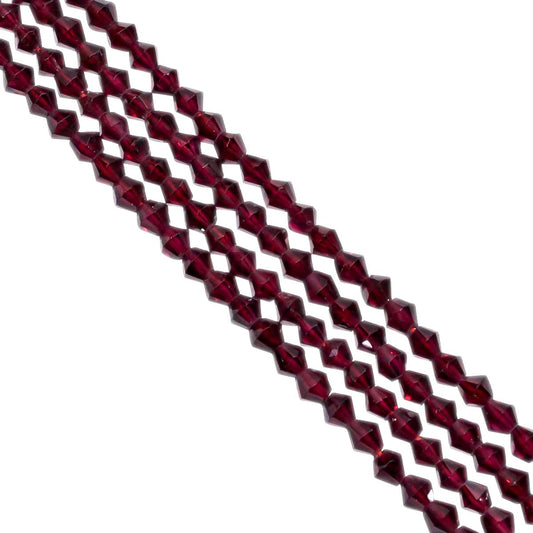 Garnet Bulb Shape 4x4-5x4mm Faceted Stone Beads