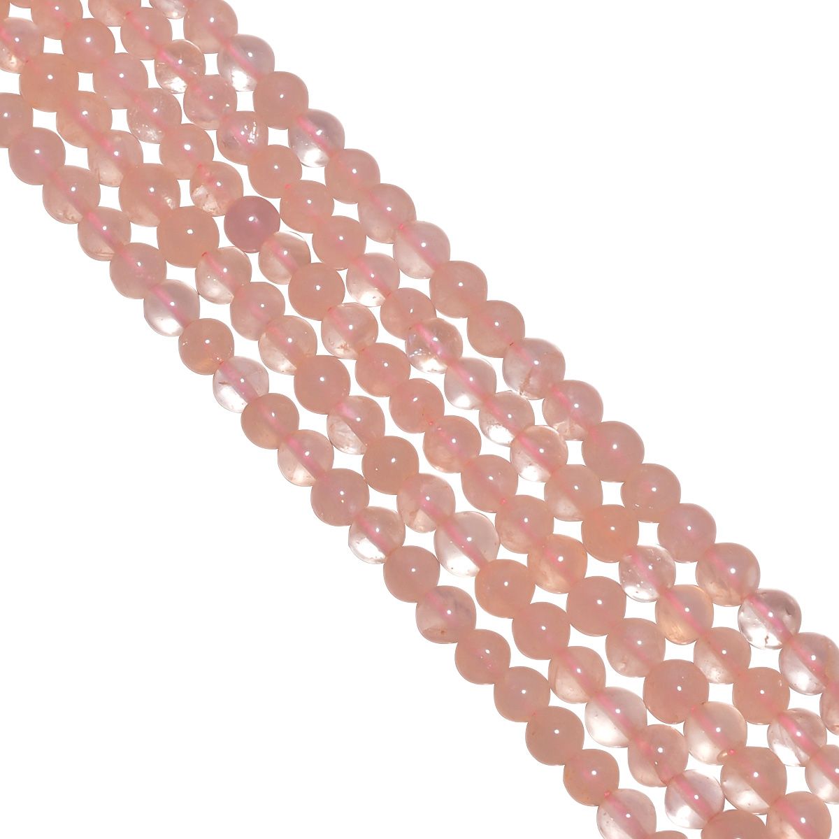 Rose Quartz Plain Beaded Beads in  4.5-6mm  Round Ball Shape