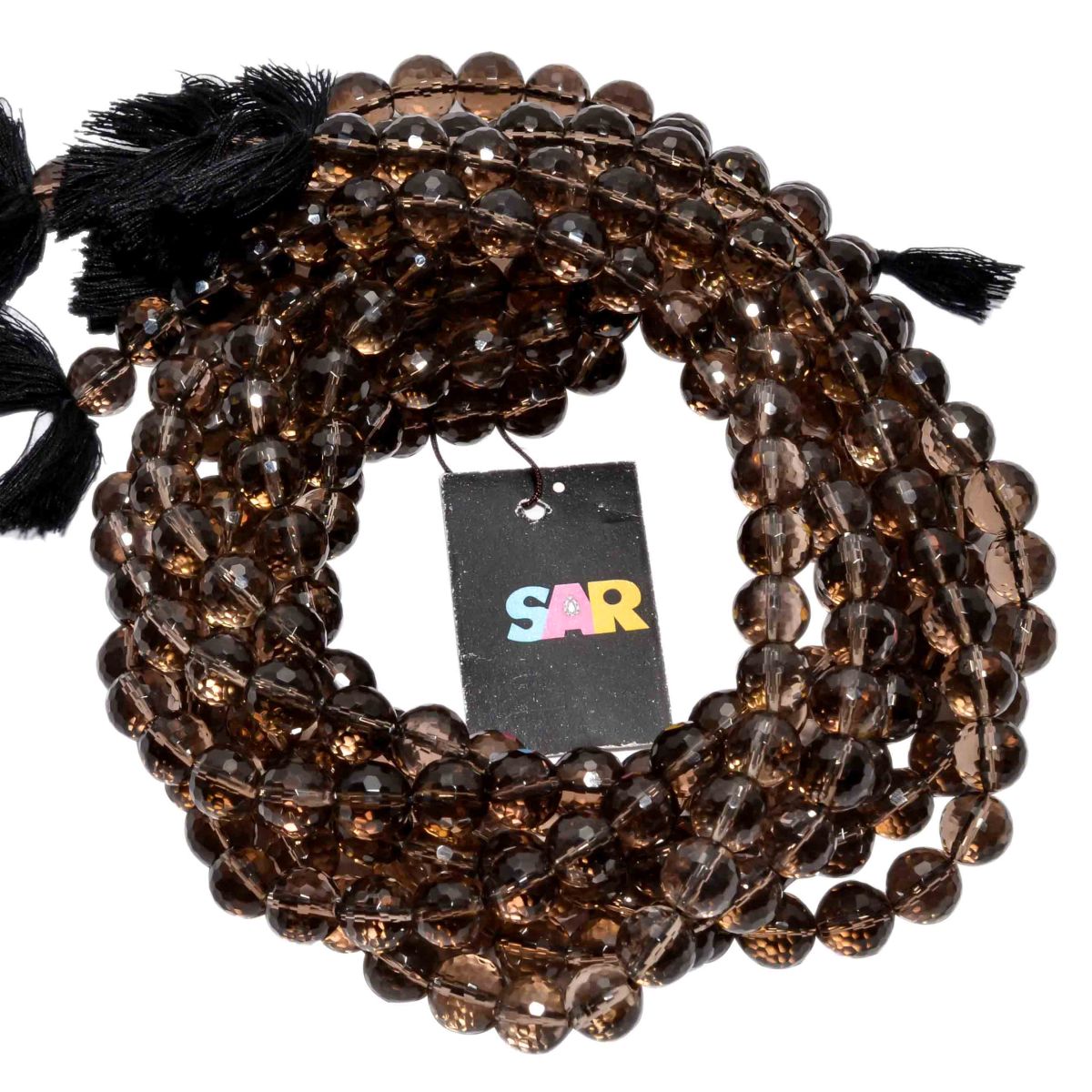 Smoky Quartz 10mm Faceted Round Ball Beads Strand, Smoky Quartaz Round Ball Beads, Smoky