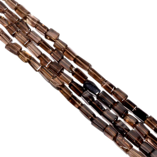 Smoky Quartz 9x5-8x3mm Smooth Rectangle Beads Strand, Smoky Quartz Plain Rectangle Beads, Smoky Quartz