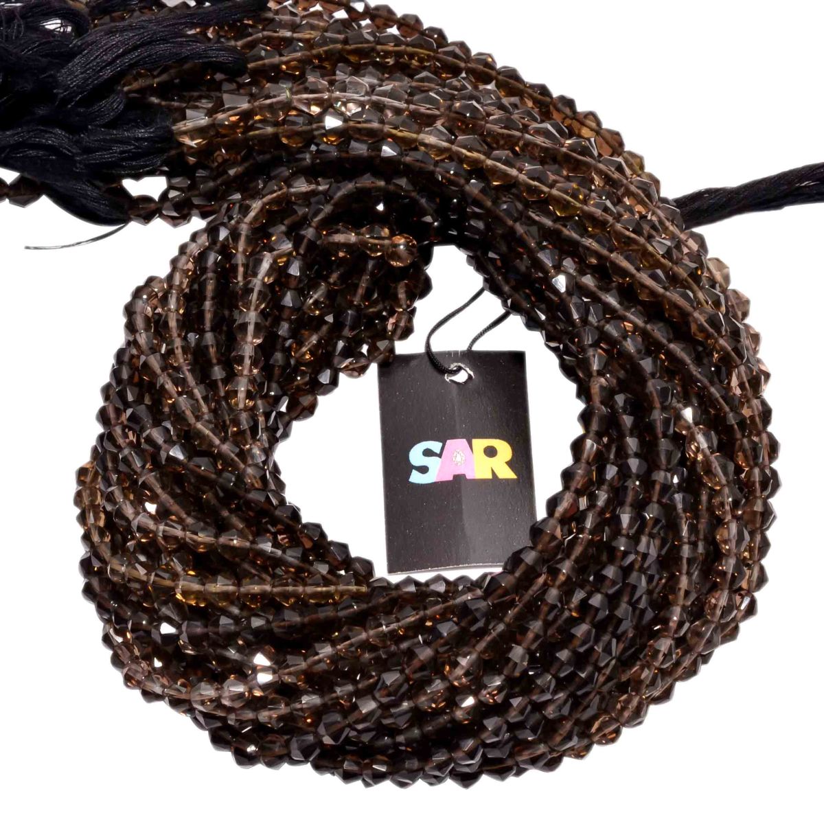 Smoky Quartz 6-7mm Faceted Bulb Beads Strand, Smoky Quartz Faceted Bulb Beads, Smoky Quartz Beads, Smoky