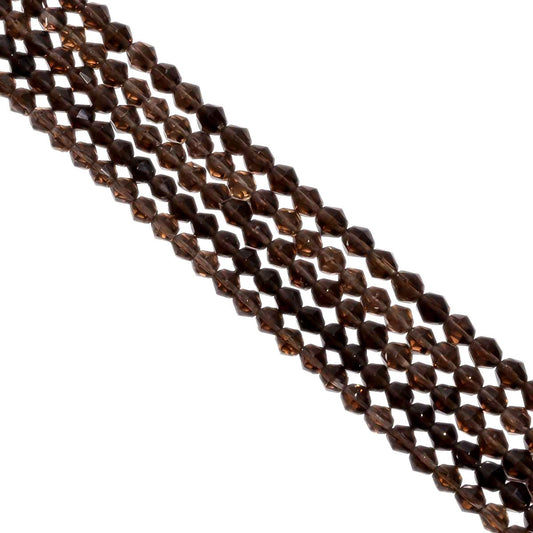 Smoky Quartz 6-7mm Faceted Bulb Beads Strand, Smoky Quartz Faceted Bulb Beads, Smoky Quartz Beads, Smoky