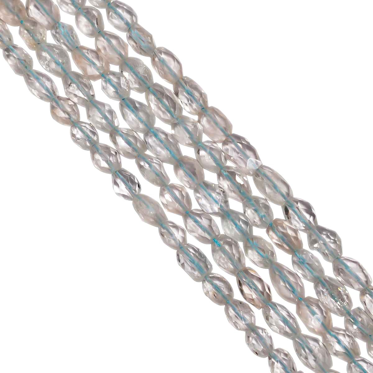 Blue Topaz (Dyed)  6x4-7x5mm  Faceted Stone Beads, (Roundel Shape)