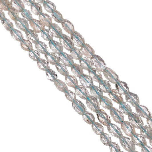 Blue Topaz (Dyed)  6x4-7x5mm  Faceted Stone Beads, (Roundel Shape)