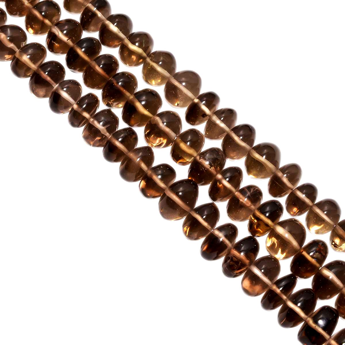 Smoky Quartz 11mm Smooth Roundel Beads Strand, Semi Precious Stone Beads, Smoky Quartz Beads, Smoky Qurtaz Stone