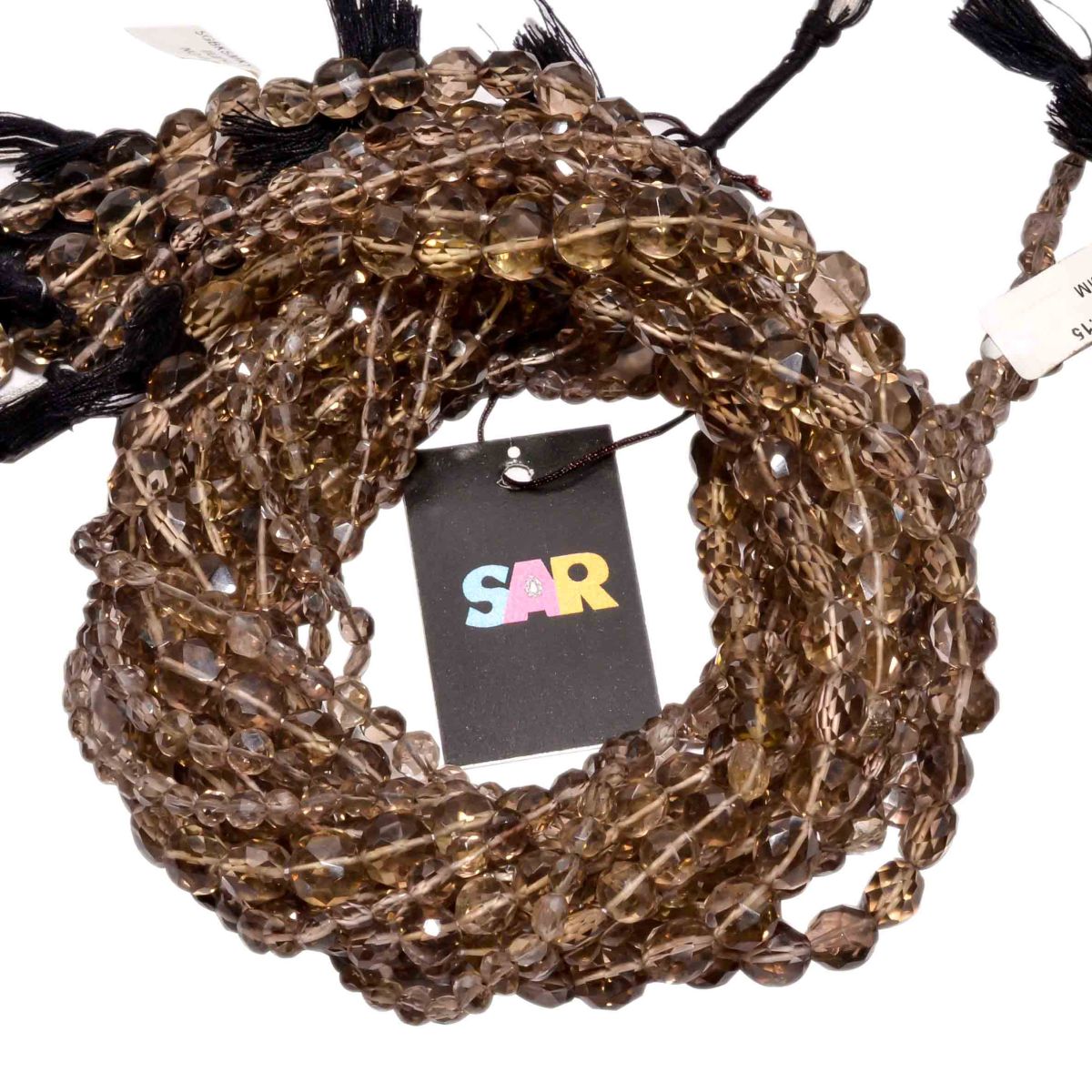 Smoky Quartz 4-9mm Faceted Coin Beads Strand, Smoky Quartz Faceted Coin Beads Strand, Smoky Quartz Beads