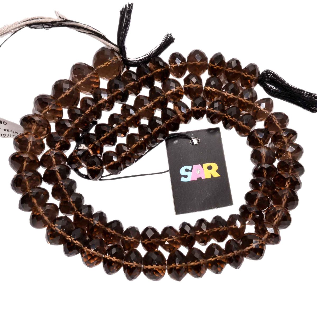 Smoky Quartz 12x18mm Faceted Roundel Beads Strand, Smoky Quartz Faceted Roundel Beads, Smoky Quartz