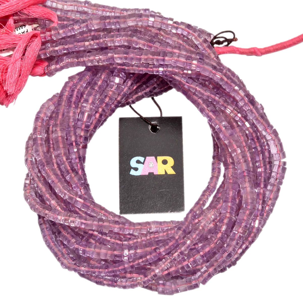 Pink Amethyst 4-5.5mm Fine Faceted Wheel beads Strand, Pink Amethyst Faceted Wheel Beads, Pink Amethyst Beads Strand