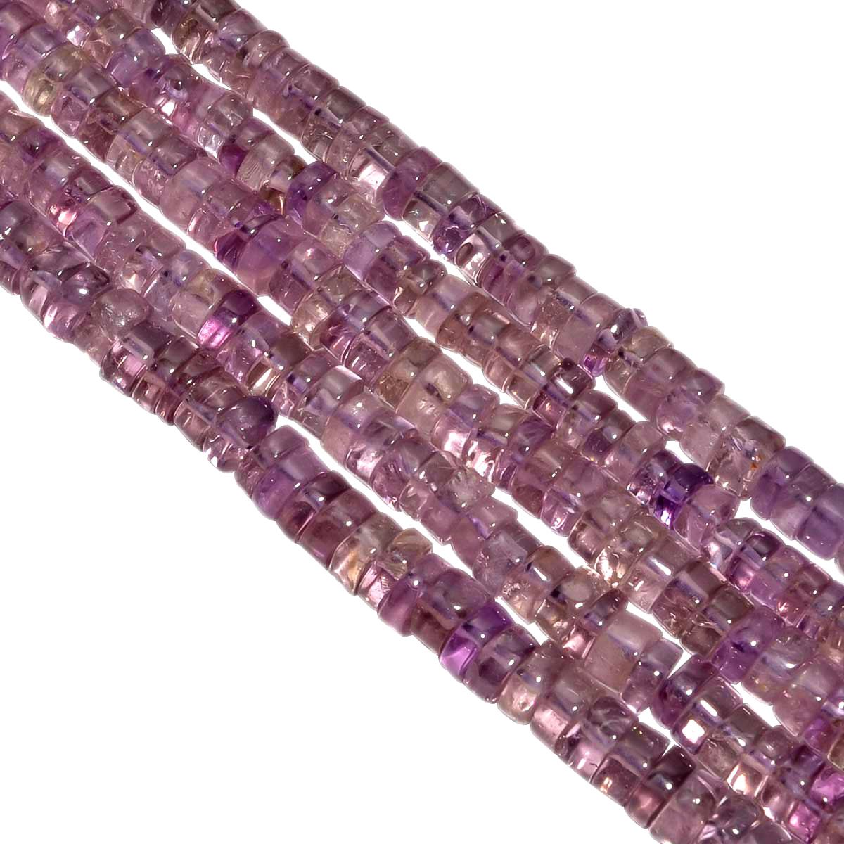 Brazil Amethyst 6-8mm Smooth Wheel Beads Strand, Lite Amethyst Plain Wheel Beads, Brazil Amethyst Beads Strand