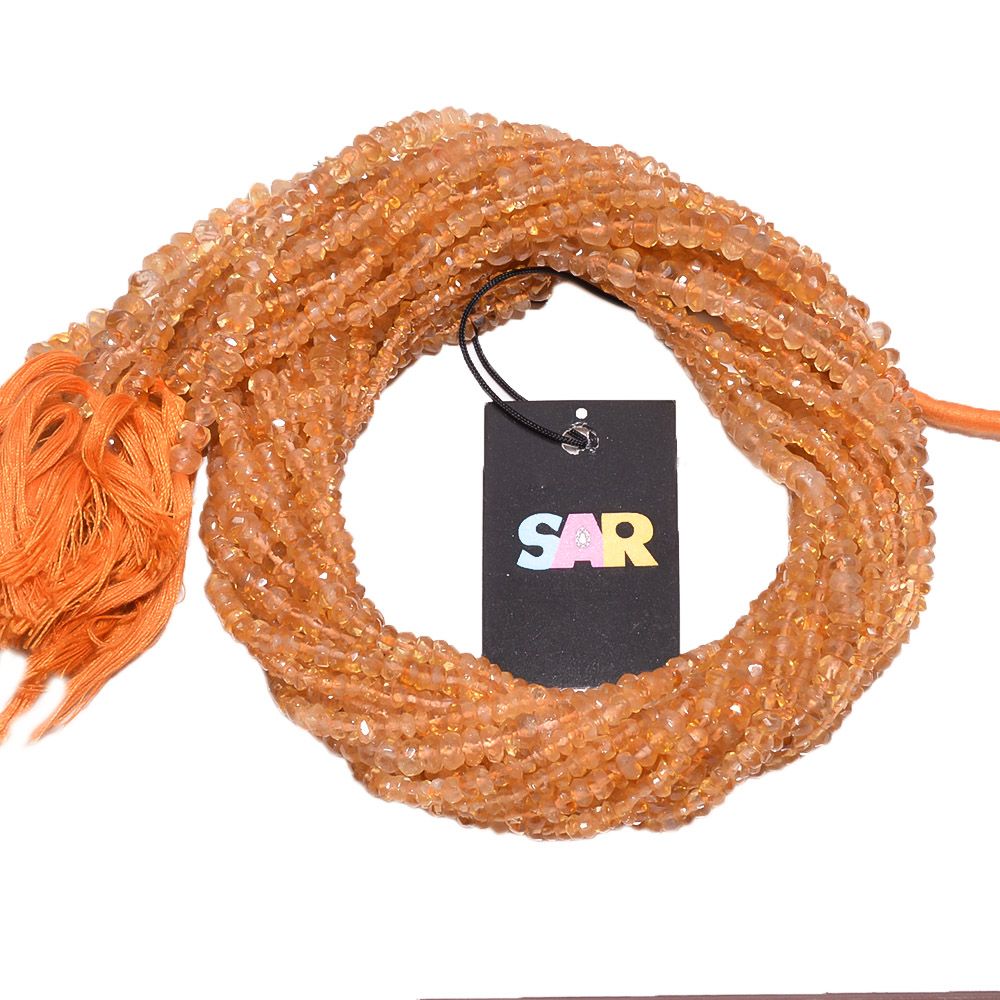 Citrine Faceted Roundel Beads - Citrine 4.5-5.5mm