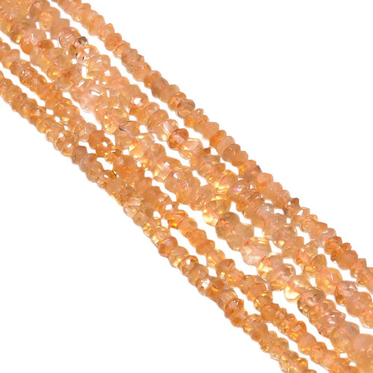 Citrine Faceted Roundel Beads - Citrine 4.5-5.5mm