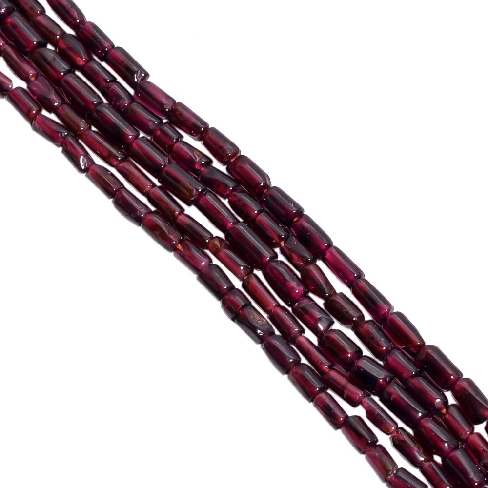 Garnet Smooth Beaded Beads 5x4-9x4mm With Tube Shape