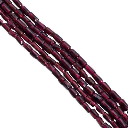 Garnet Smooth Beaded Beads 5x4-9x4mm With Tube Shape