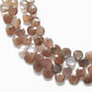 Natural Chocolate Moonstone Faceted Heart Gemstone Beads