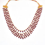 Natural Ruby Drop Necklace – 36 CM Long, Layered Statement Jewelry, Elegant Gift for Her