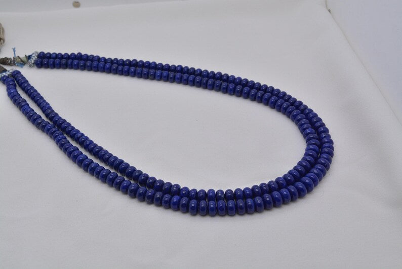 Natural Lapis Lazuli Rondelle Layered Necklace – Wedding Anniversary Gift for Her