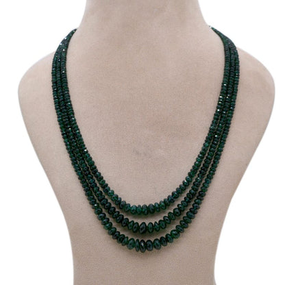 Natural Emerald Rondelle Layered Necklace – May Birthstone, Gemstone Gift for Her
