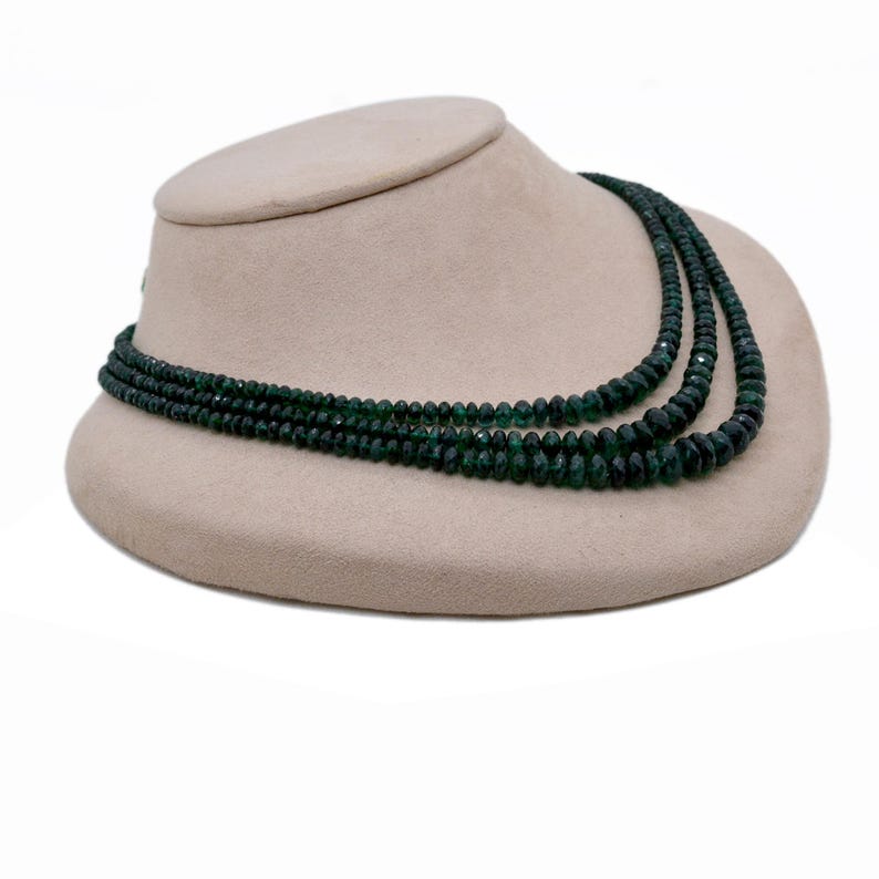 Natural Emerald Rondelle Layered Necklace – May Birthstone, Gemstone Gift for Her