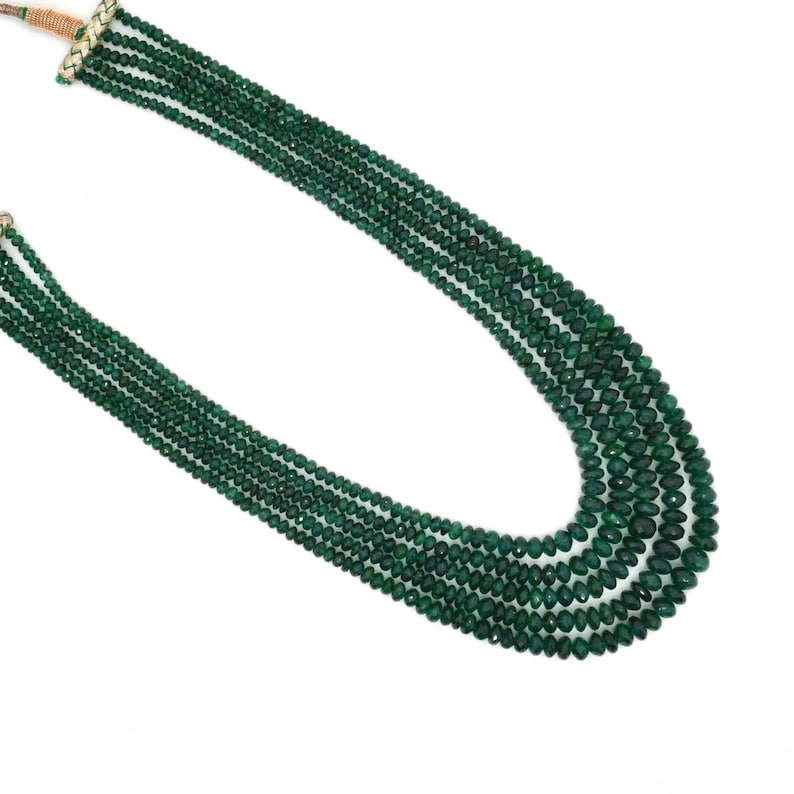 Natural Emerald Necklace – Layered Beaded Jewelry, May Birthstone Gift, Statement Necklace for Her