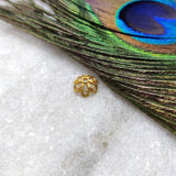 18 Carat Solid Yellow Gold-Plated Spacer Bead Cap for Jewelry Component 8mm