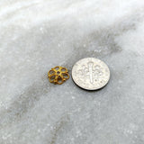 18K Solid Yellow Gold-Plated Fancy Bead Cap findings 10mm