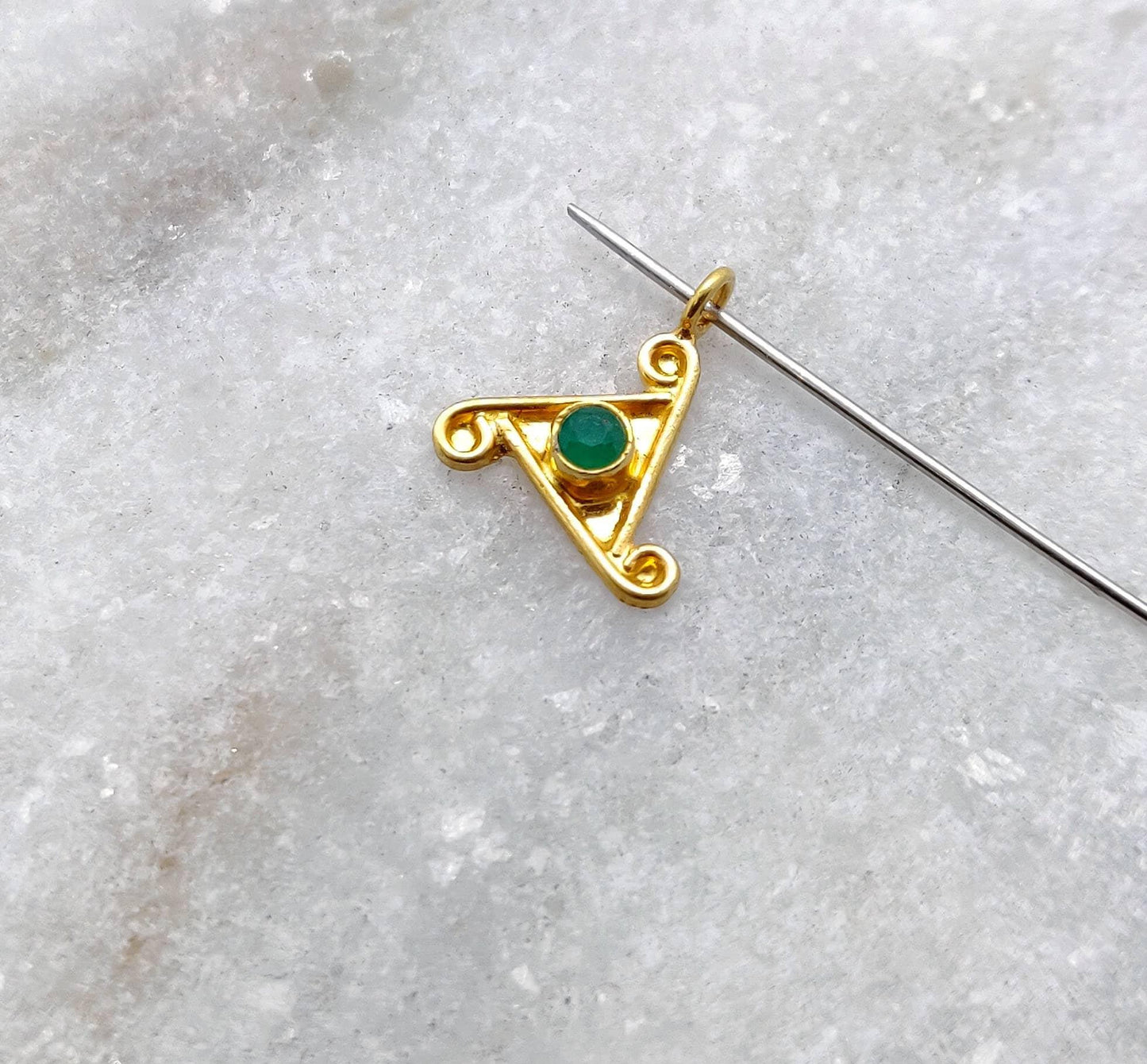 18k Yellow Gold Fancy Charm Pendant for Customized Jewelry - Sar Gems