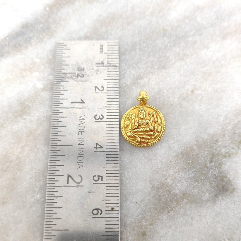 Divine Grace 18K Gold Charm Pendant of Indian Goddess