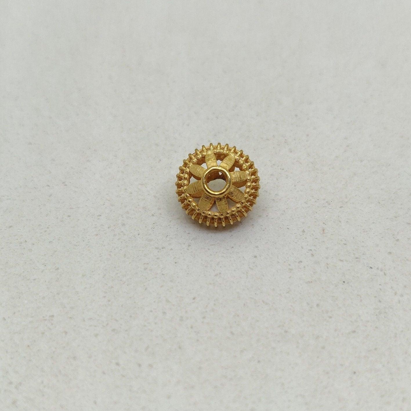 18KTT Gold Wheel Beads 7x8mm
