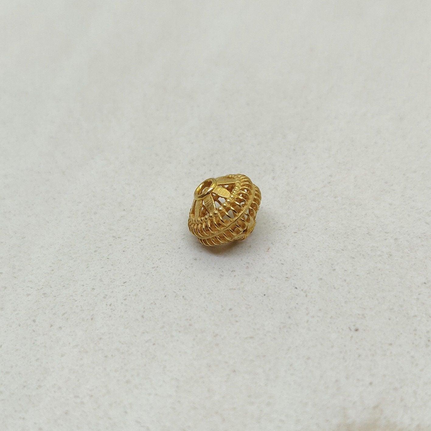 18KTT Gold Wheel Beads 7x8mm