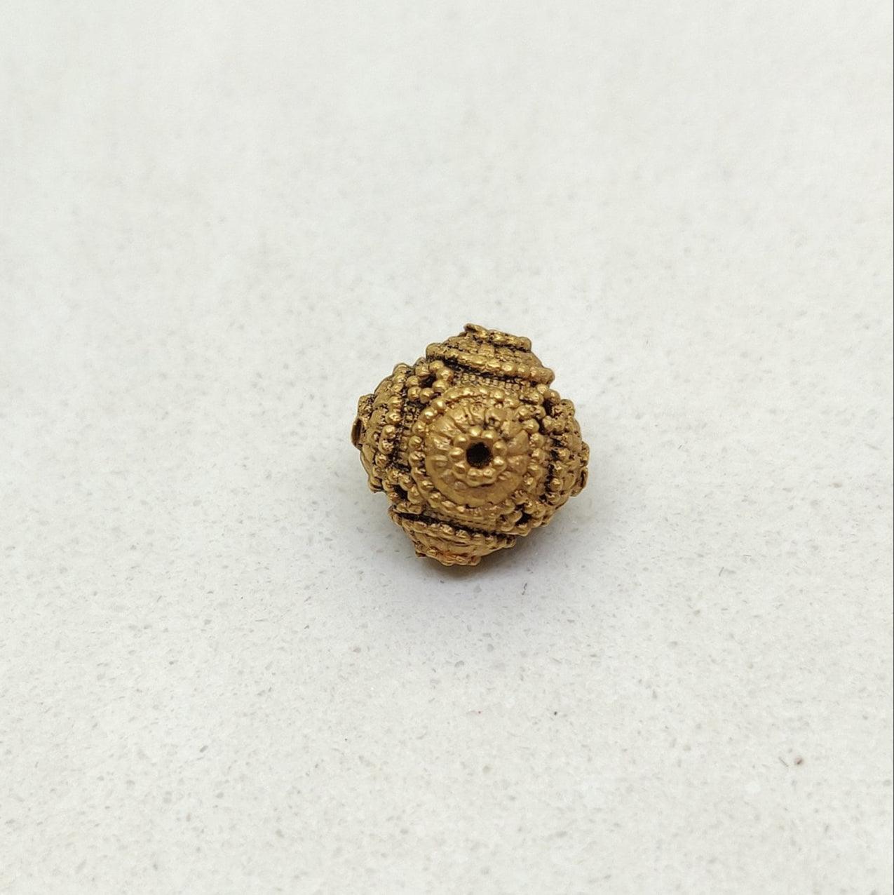 18 Karat Solid Yellow Carved Round Spacer Ball Beads